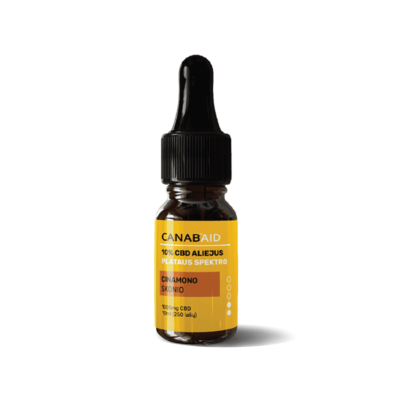 CANABAID Plataus Spektro CBD Kanapių Aliejus 10% (Cinamono sk.)