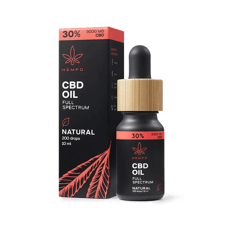 HEMPO Pilno spektro CBD kanapių aliejus 30% (Braškių sk.)