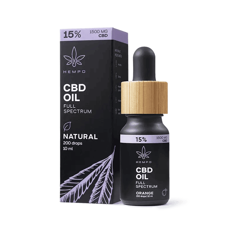 HEMPO Pilno spektro CBD kanapių aliejus 15% (Braškių sk.)