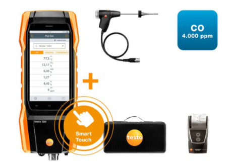 Testo 300 kit 1 with printer - Išmetamųjų dujų analizatorius (O2 , CO iki 4000 ppm)