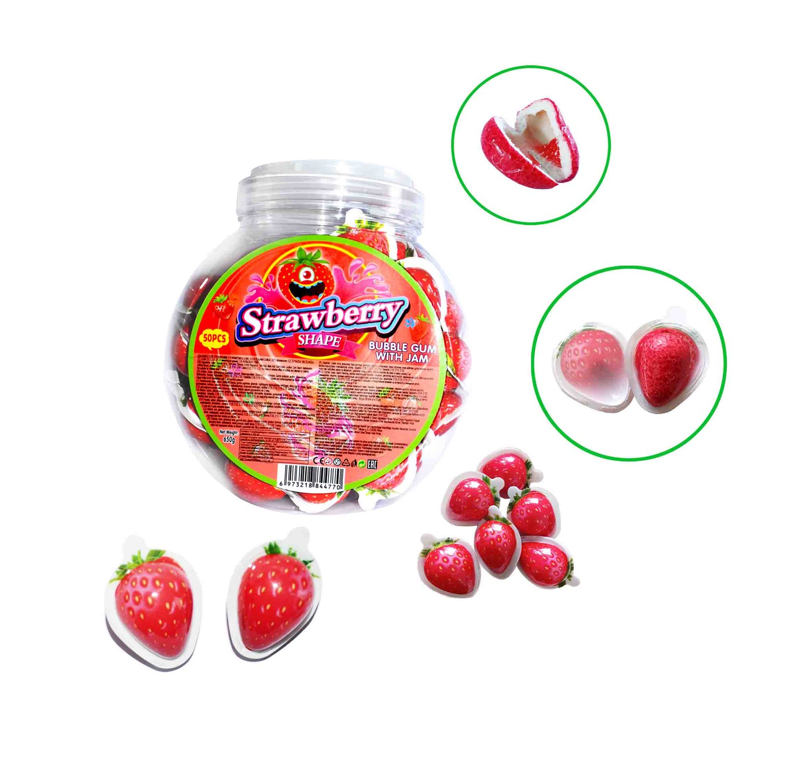 Guminukas su įdaru STRAWBERRY, 1vnt.
