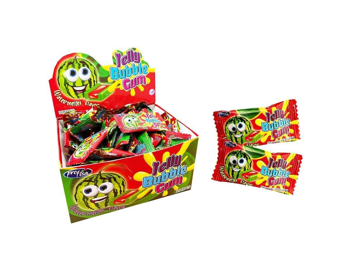Kramtomoji guma JELLY BUBBLE GUM (Arbūzų sk.)