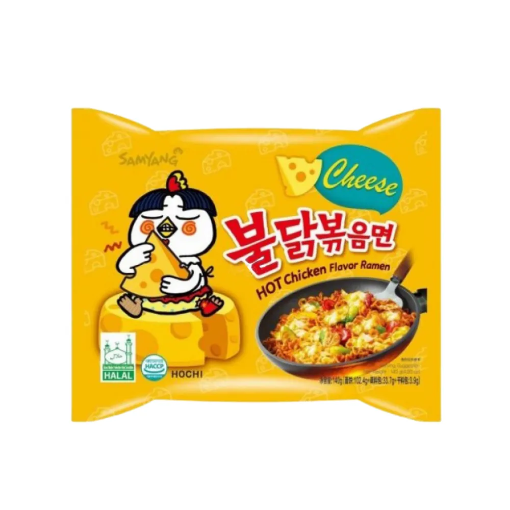Aštrūs ramen makaronai SAMYANG (Vištienos su sūriu sk.)
