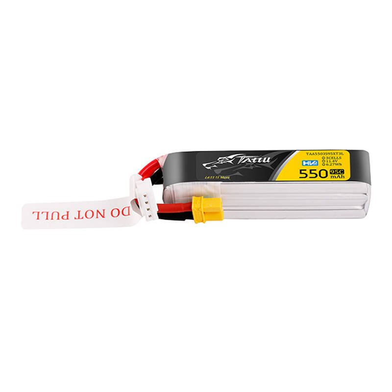 Tattu 3s 550mAh 95C 11.4V HV Lipo akumuliatorius su XT30 jungtimi Long-Pack