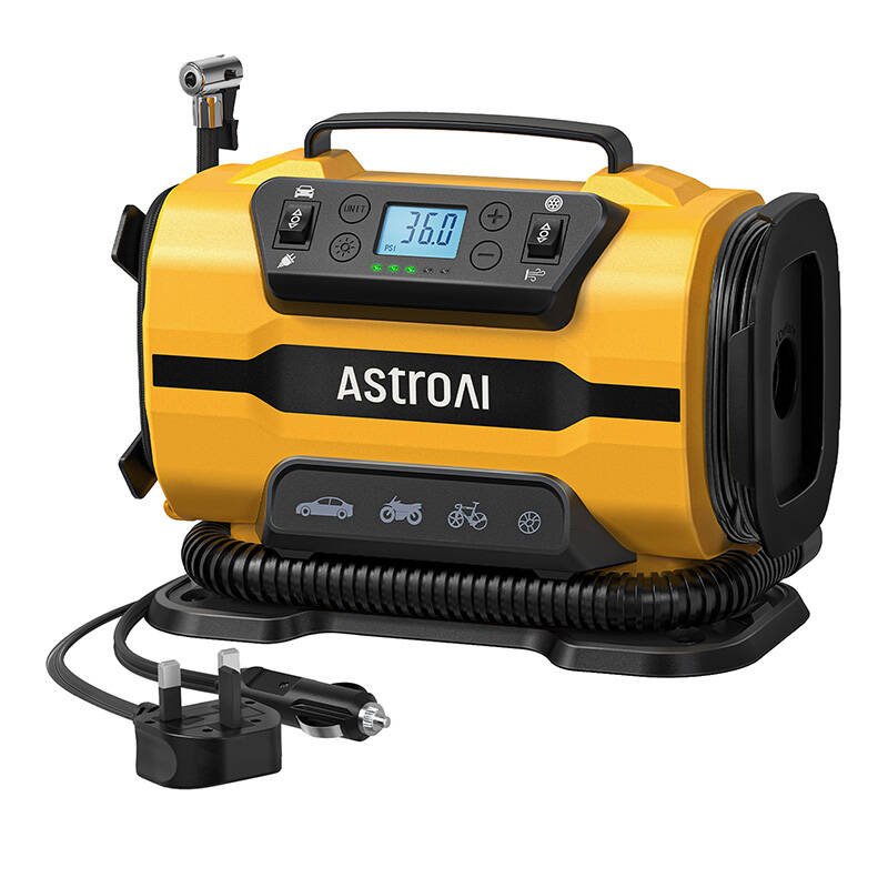 Nešiojamas ratų kompresorius AstroAI ATJ-8366 150PSI 12V DC/110V AC