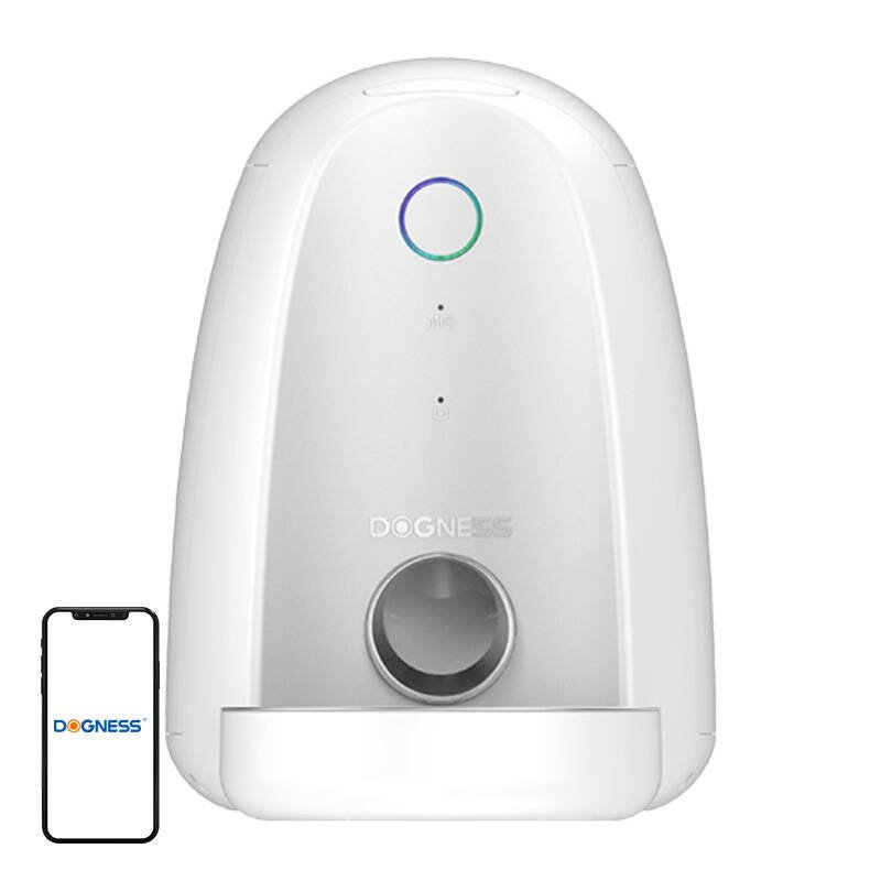 Automatinis šunų šėrimo įrenginys su plastikiniu dubeniu WIFI mini Dogness (balta)