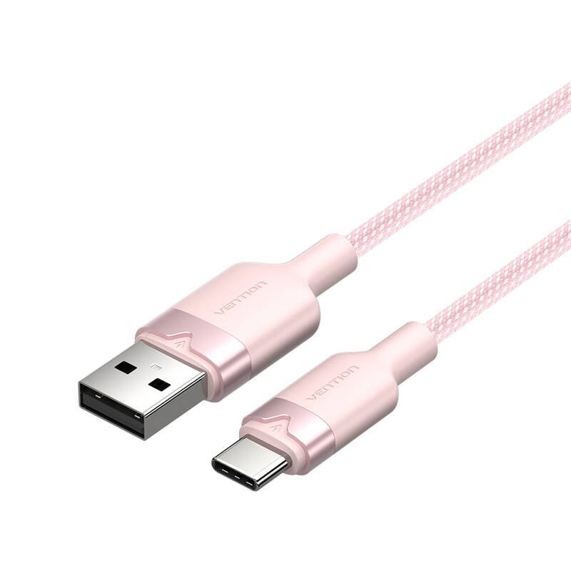 USB 2.0 A į USB-C 3A Vention CTNPF 1M kabelis (rožinis)
