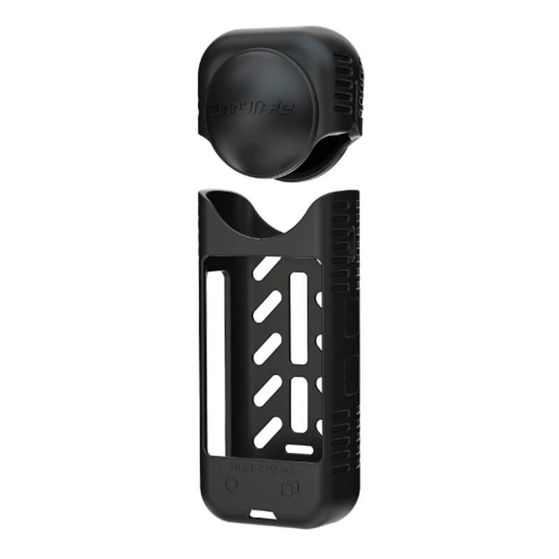 Siliconinis apsauginis korpusas su objektyvo dangteliu Sunnylife Insta360 X4 (juodas)
