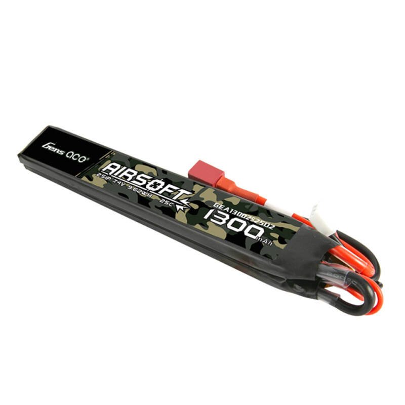 Gens ace 25C 1300 mAh 2S1P 7.4 V „saddle“ tipo laisvalaikio ginklo lipo baterija su T jungtimi