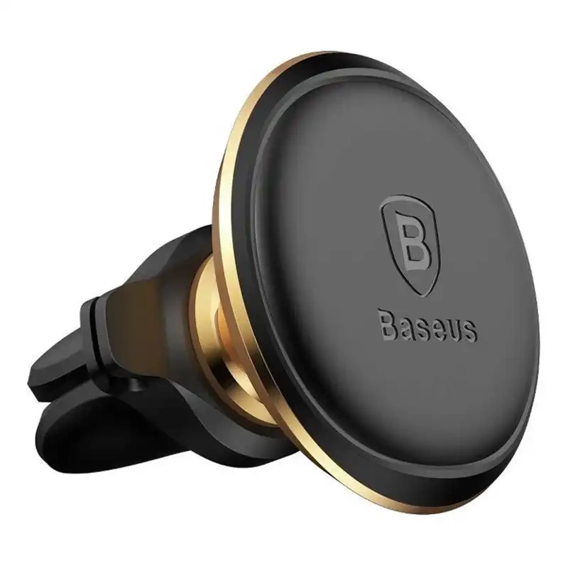 Baseus Magnetic Air Vent automobilinis laikiklis su kabelio laikikliu Aukso spalva