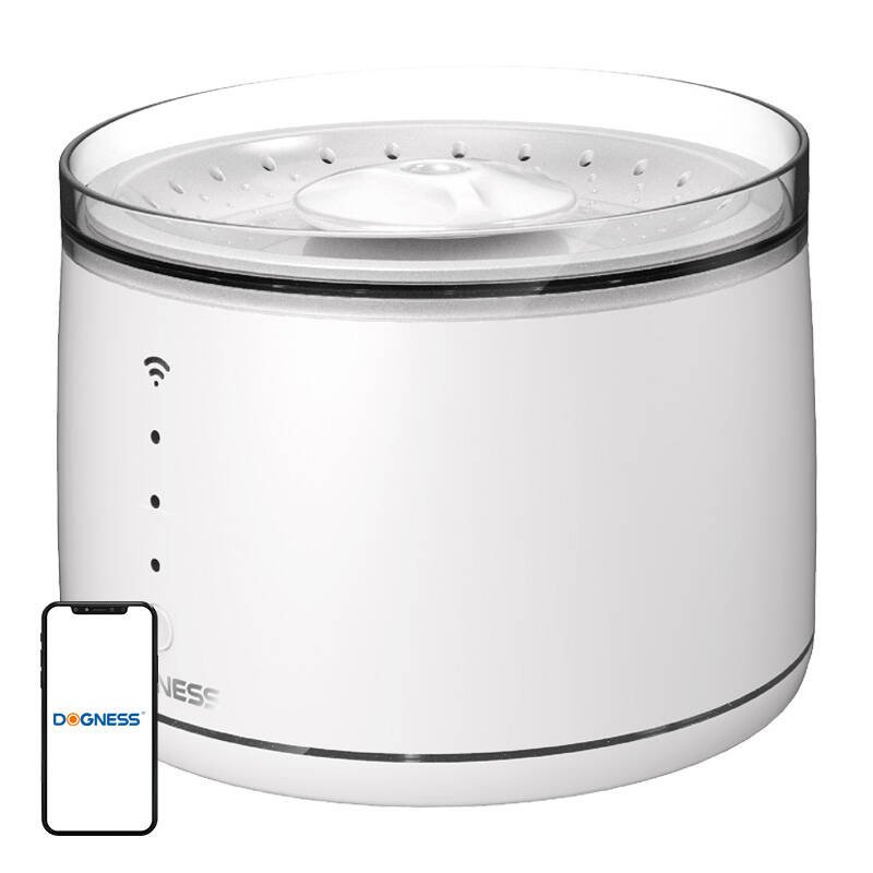 Gyvūnų fontanas Dogness D07 su LED indikatoriumi 1.8 l (baltas)
