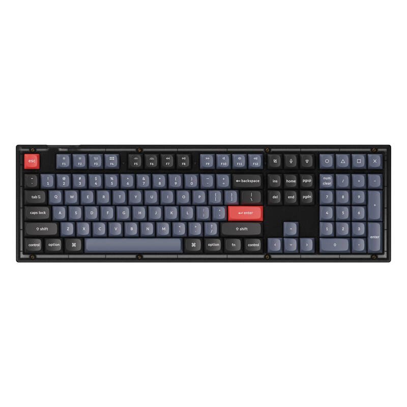 Keychron V6 RGB rudas jungiklis, laidinė mechaninė klaviatūra (matinė juoda) [V6-C3]