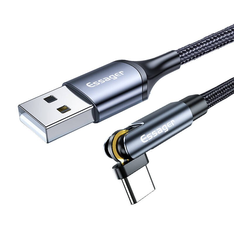 USB-A 3in1 laidas, Essager, EXCCXT-WX0G, USB-C/Lightning/Micro, 15W, 1m (pilkas)