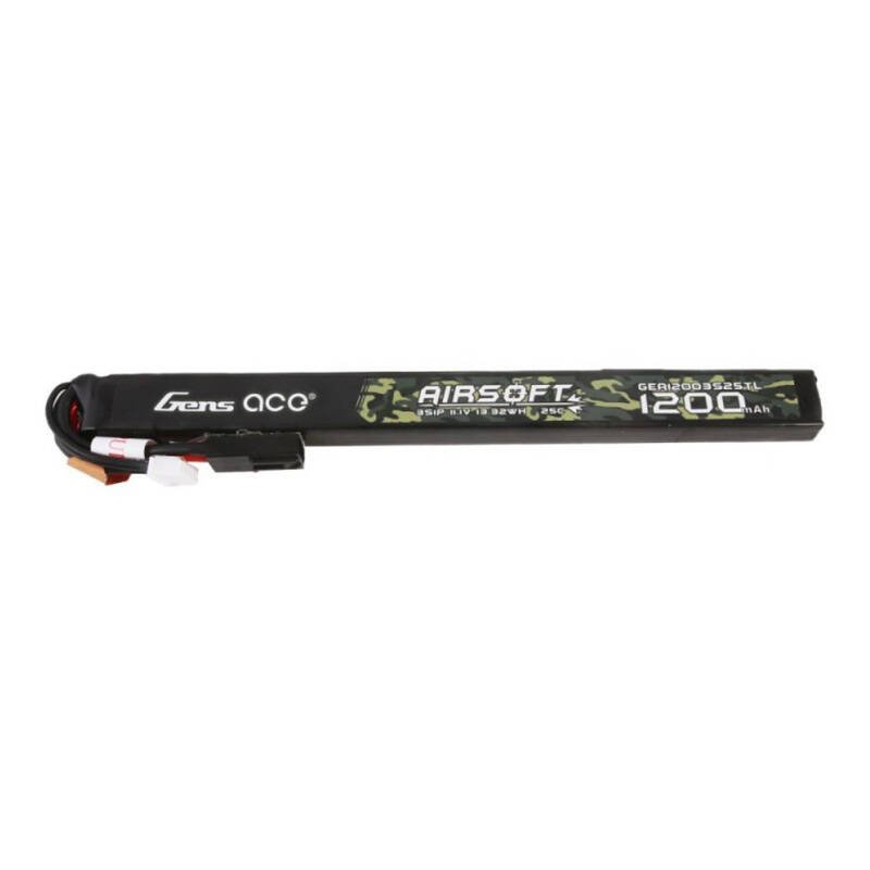 Gens ace 25C 1200 mAh 3S1P 11.1 V laisvalaikio ginklo lipo baterija su mini Tamiya jungtimi, ilga