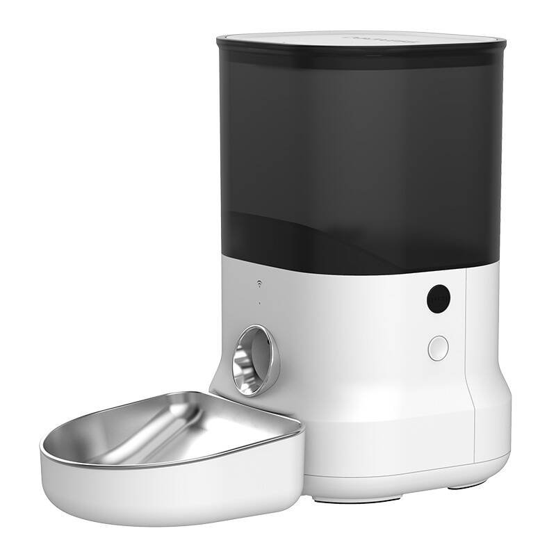 Automatinis šunų šėrimo įrenginys su metaliniu dubeniu Dogness (balta)