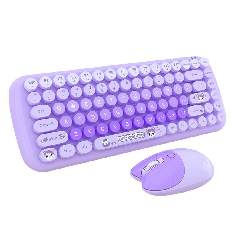 MOFII Candy New 2.4G belaidė klaviatūra + pelės rinkinys (purpurinė)