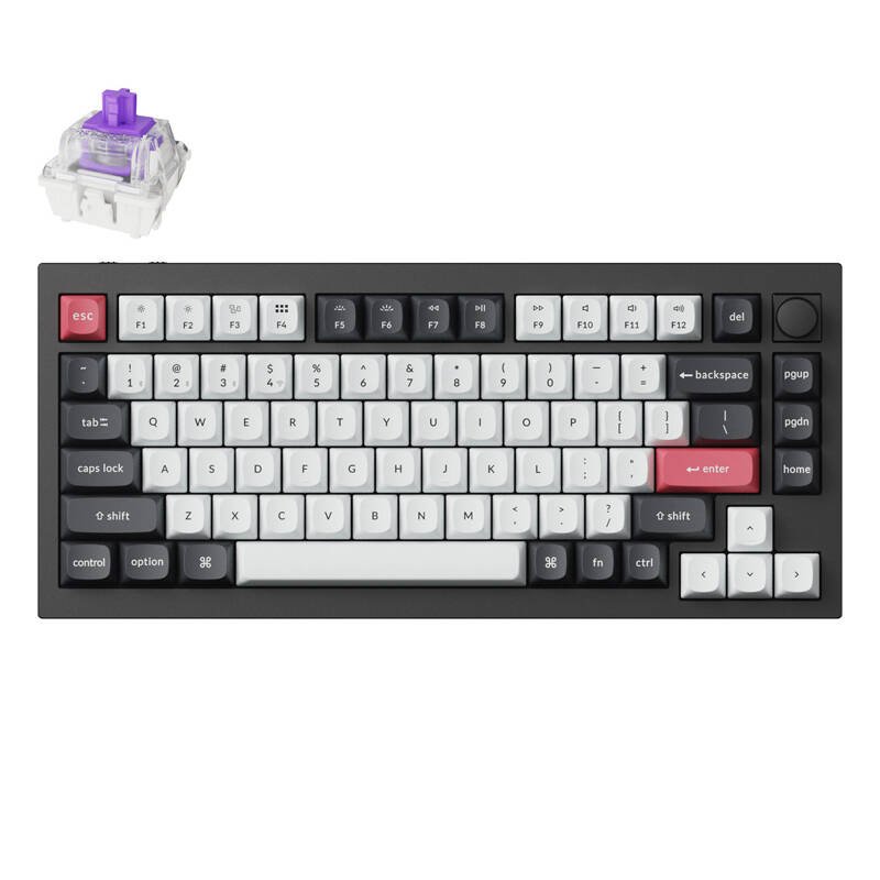 Keychron Q1 HE RGB belaidė mechaninė klaviatūra, Nebula magnetinis jungiklis (juoda) [Q1H-M1]