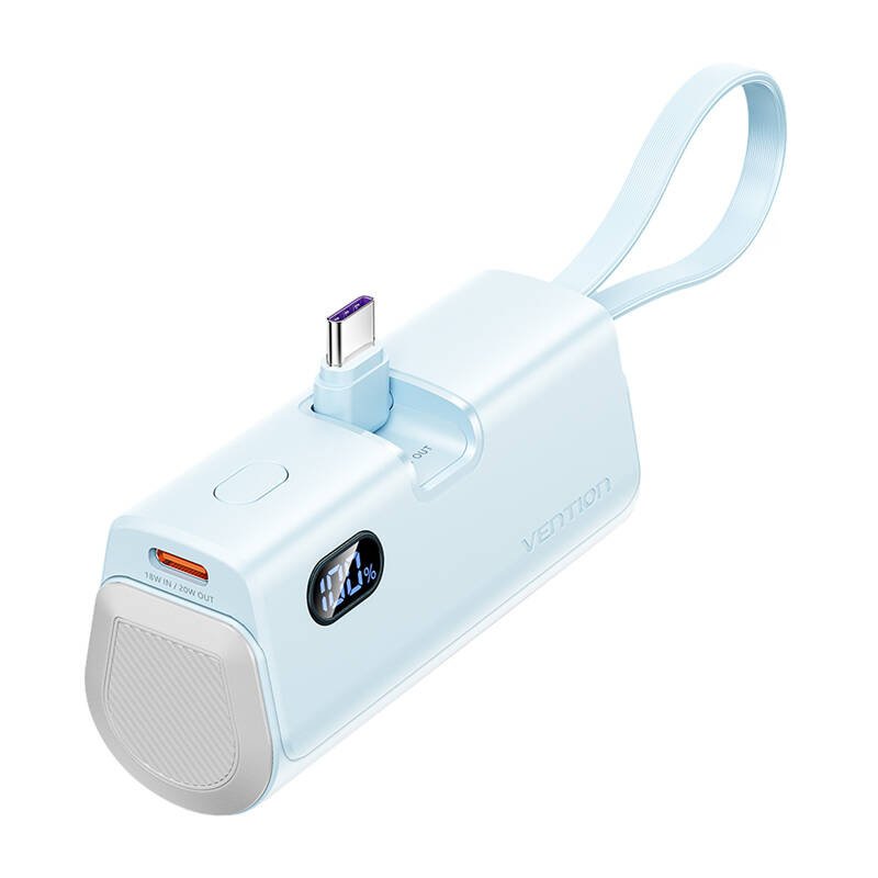 Powerbank Vention LED ekranas 4800mAh 22,5W FHQL0 (mėlynas)
