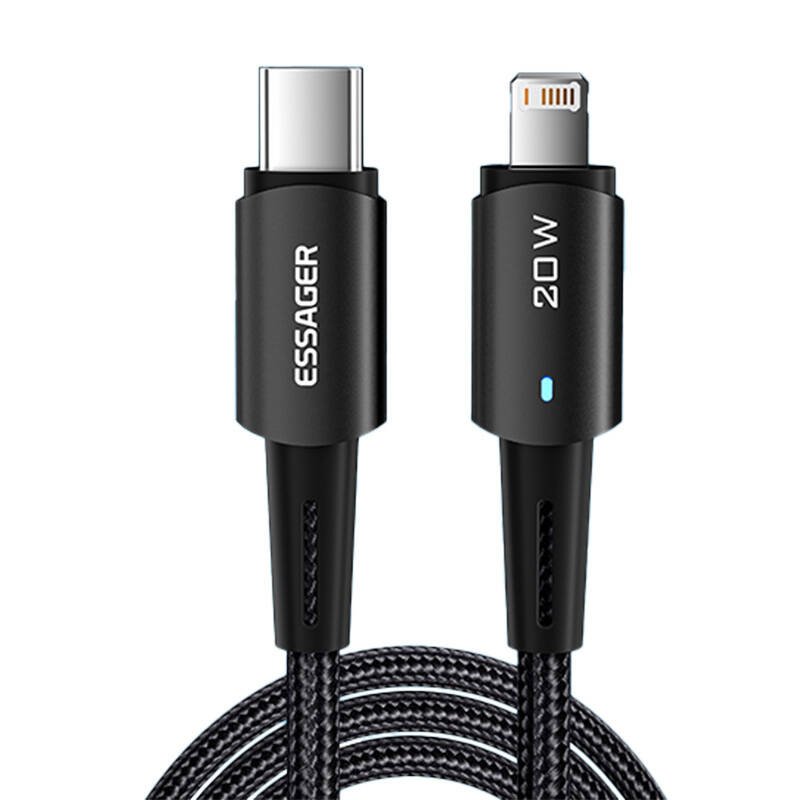 USB-C į Lightning laidas, Essager, EXCTL-CG01, 20W, 1m (juodas)