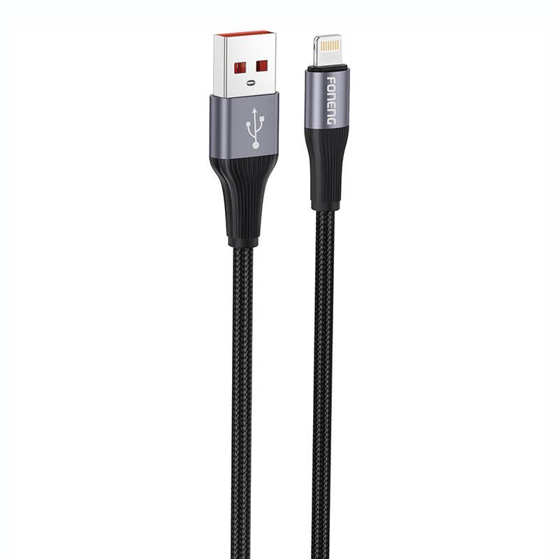 Foneng X112 USB-A - Lightning kabelis 2,4A, 1 m (juodas)