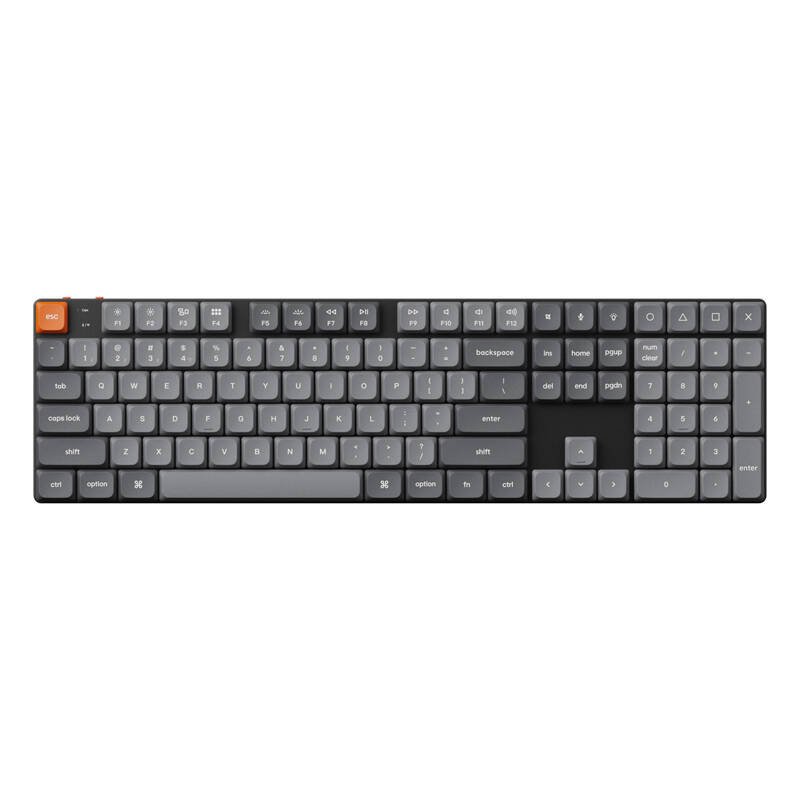 Keychron K5 Max LED belaidė žemo profilio mechaninė klaviatūra, rudas jungiklis (juoda) [K5M-A3]