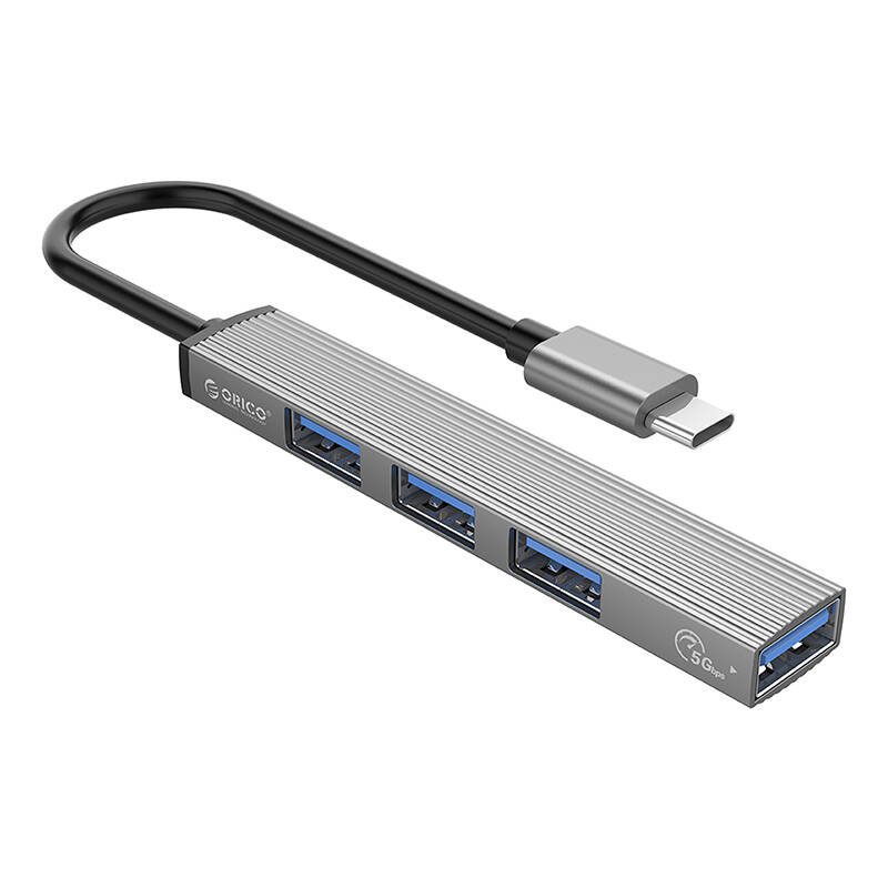 Orico Hub USB-C į USB-A 3.0 + 3xUSB-A 2.0 – pilkas