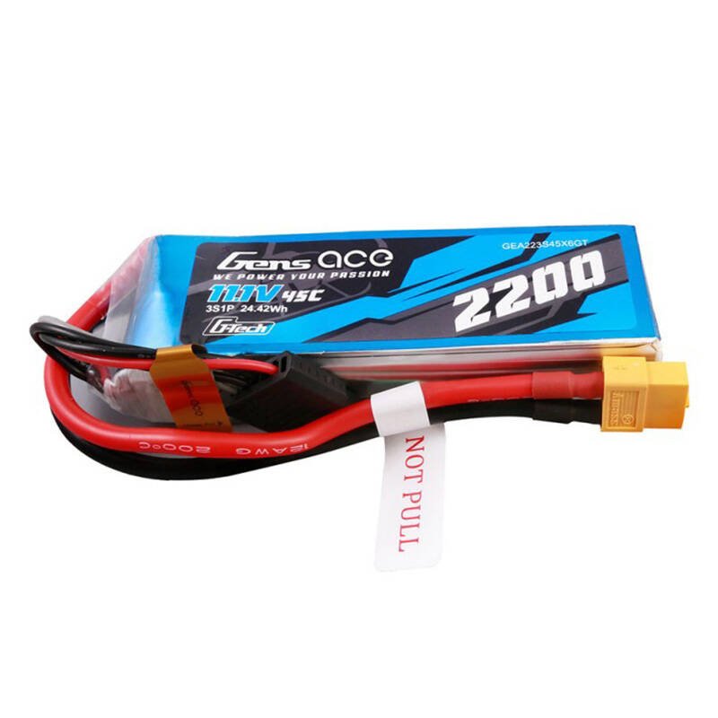 Gens Ace G-Tech 2200mAh 11.1V 45C 3S1P baterija su XT60 jungtimi