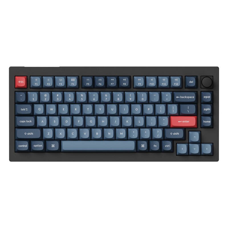 Keychron V1 Max RGB bananinis jungiklis, belaidė mechaninė klaviatūra (juoda) [V1M-D4]