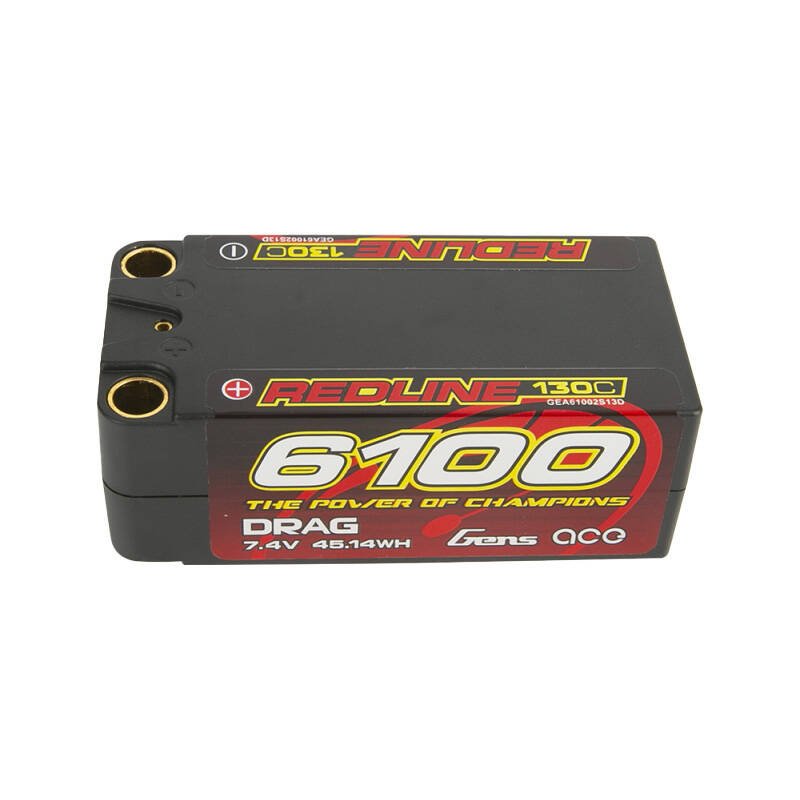 Gens ace Redline serijos 6100 mAh 7.4 V 130C 2S2P kietojo korpuso 71# lipo baterija