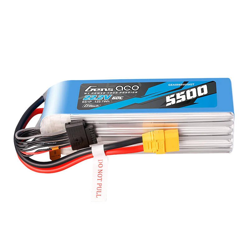 Išorinė baterija Gens Ace G-Tech 5500mAh 22.2V 60C 6S1P Lipo su XT90 jungtimi