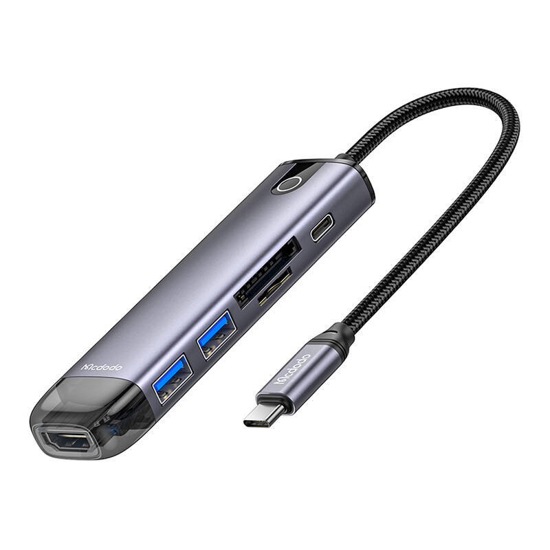Mcdodo HU-7420 6-in-1 USB-C Hub (USB-C, USB3.0*2, SD, TF, HDMI)