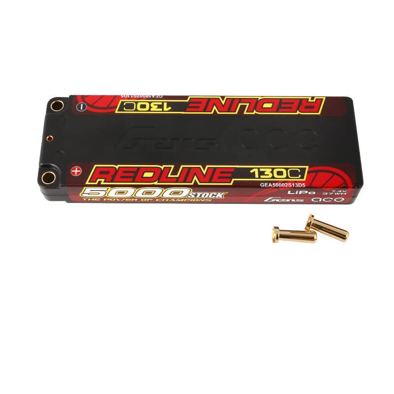 Gens ace Redline serijos 5000 mAh 7.4 V 130C 2S1P kietojo korpuso 56# HV lipo baterija