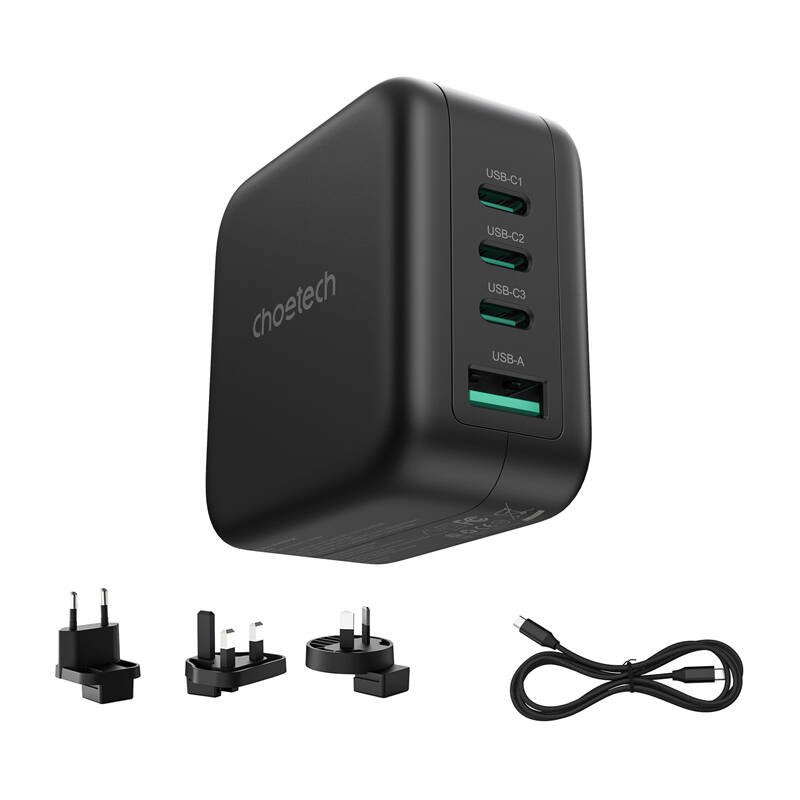 Choetech PD6055 70W GaN tinklo įkroviklis su JAV, ES, JK, AU adapteriais