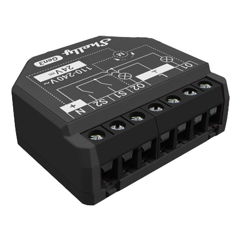 Shelly 2PM Gen3 2-kanalų valdiklis, WiFi/Bluetooth (energijos matavimas)