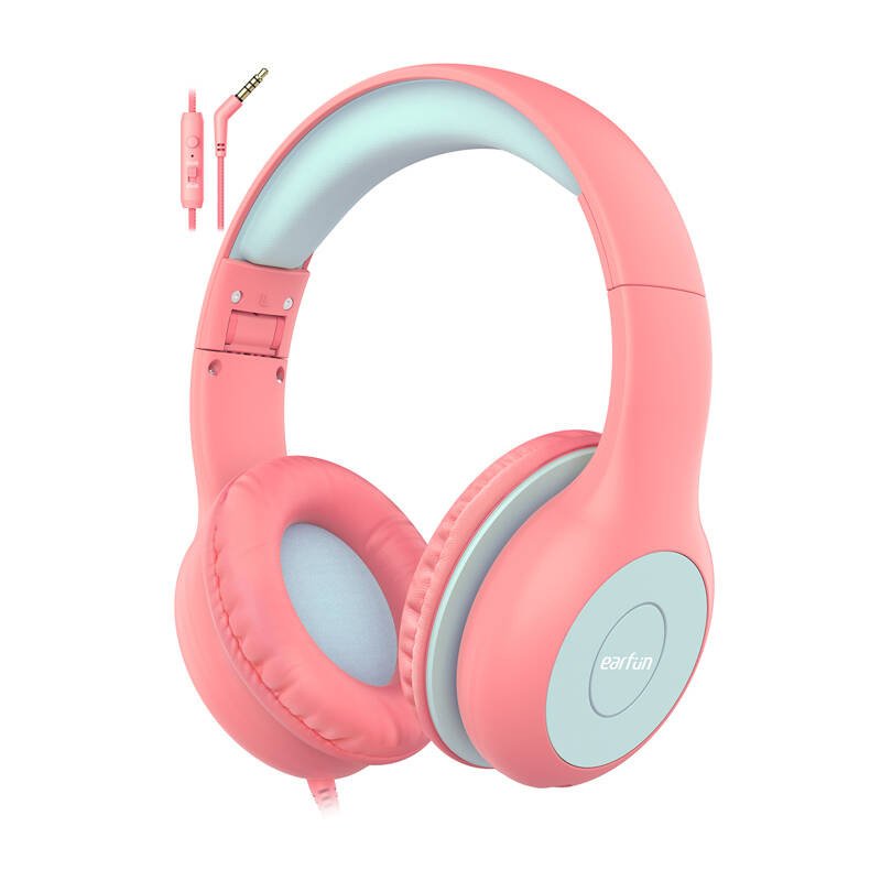Ausinės ausinės EarFun Kids K1 In-Ear (violetinės-rožinės spalvos)