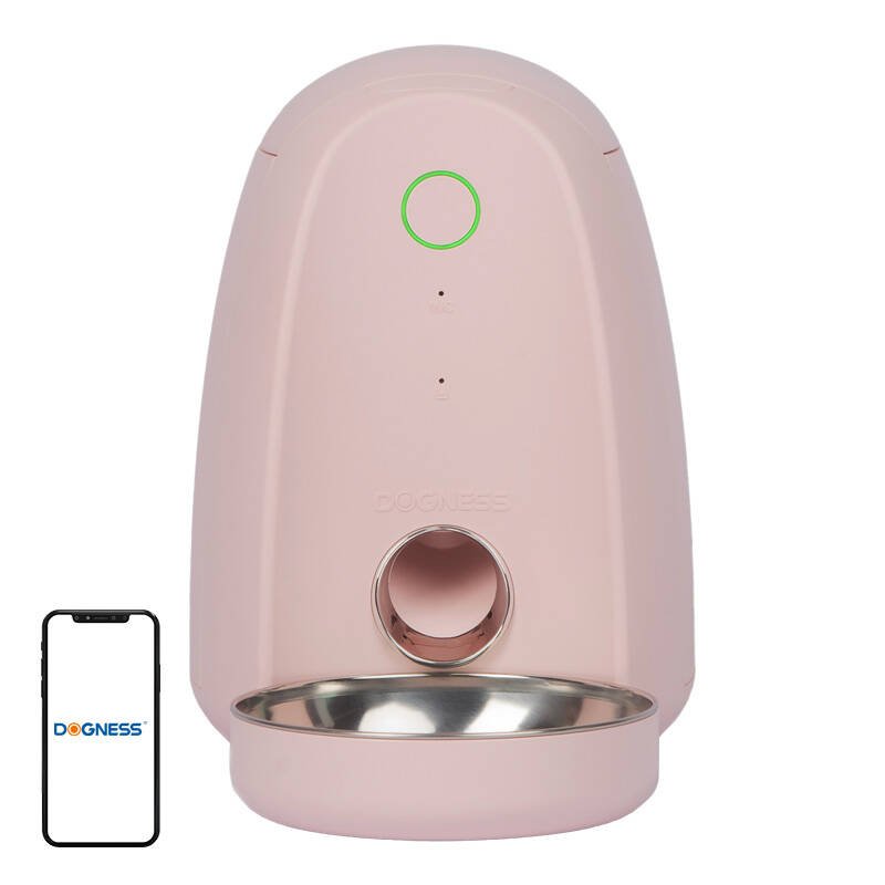 Automatinė naminių gyvūnėlių šėrykla su plastikiniu dubeniu WiFi mini Dogness (rožinė)
