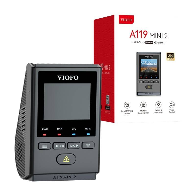 VIOFO A119 MINI 2-G 2K 60fps WiFi, GPS vaizdo įrašymo įrenginys