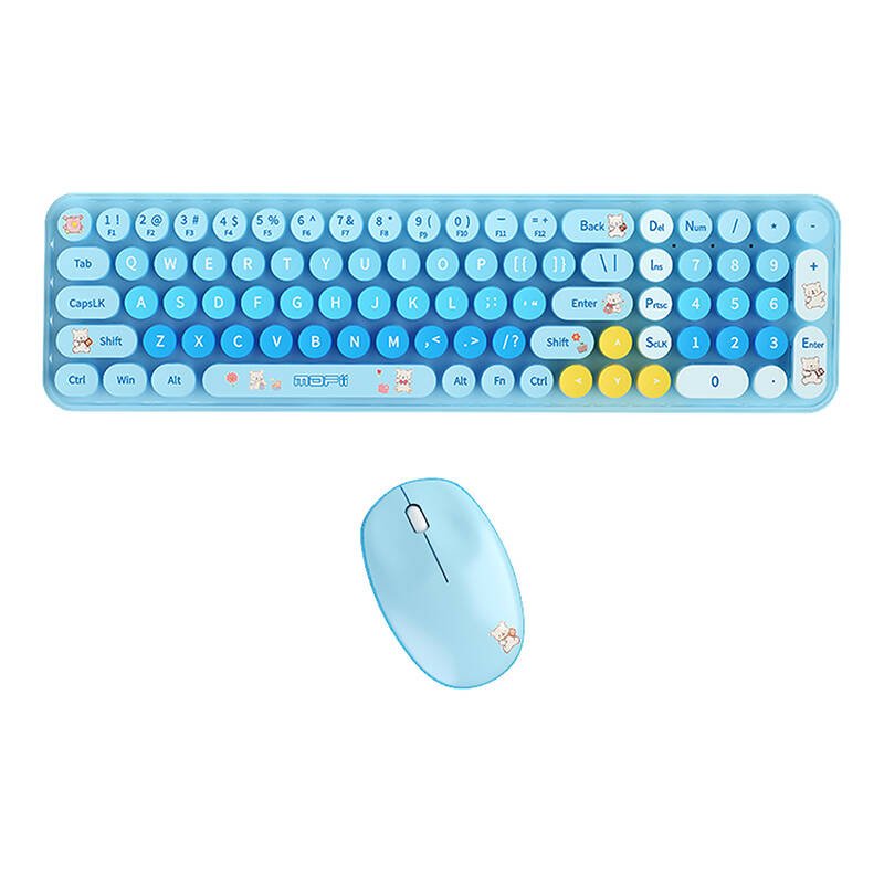 MOFII belaidė klaviatūra+pelė 2.4G Baby Bear blue