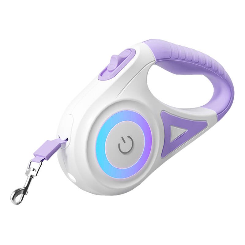 Rojeco 5 m LED automatinis pavadėlis (violetinis)