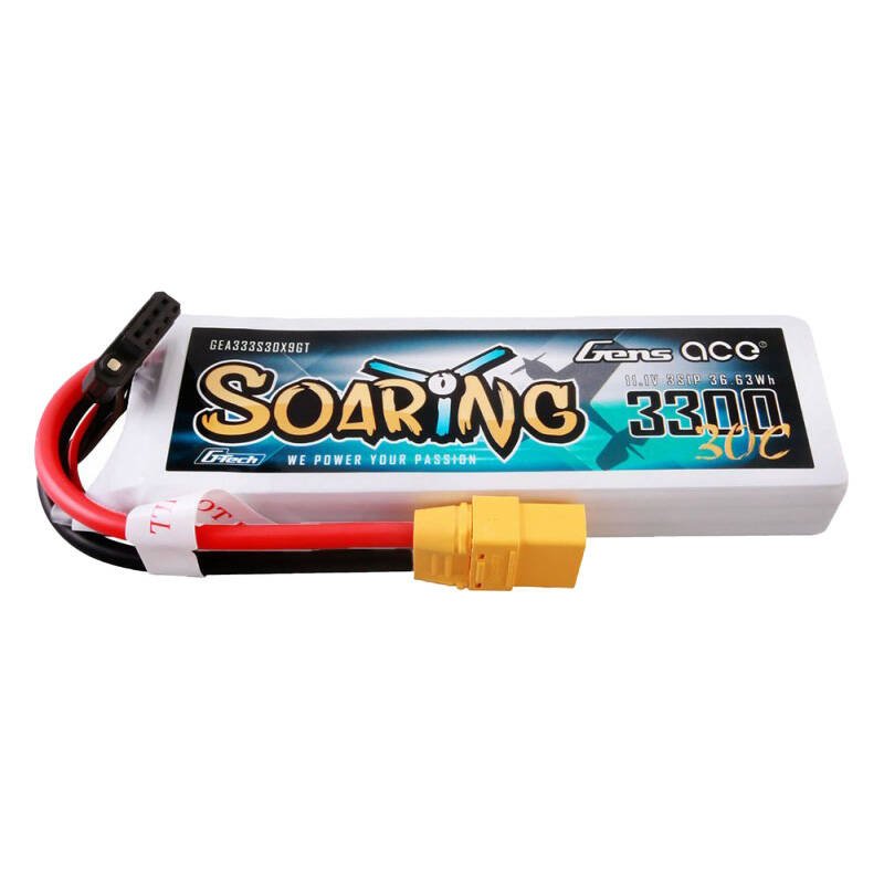 Gens ace G-Tech Soaring 3300mAh 11,1V 30C 3S1P Lipo baterijos paketas su XT90 jungtimi