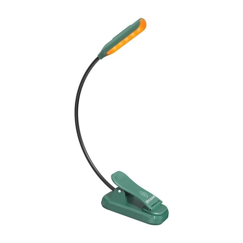 Belaidė lemputė Glocusent mini GLCSNTBL102G klipuojama knygos lemputė, USB-C žalia