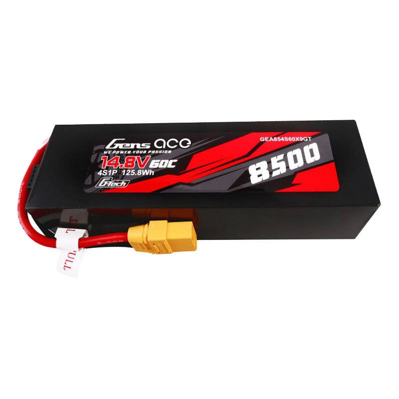 Gens ace G-Tech 8500mAh 14,8V 60C 4S1P Lipo baterijos paketas su kietu PC korpusu ir XT90 jungtimi