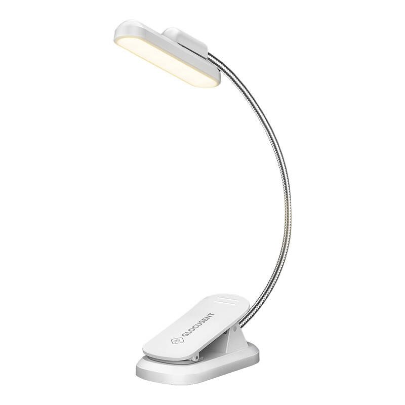 Belaidė lemputė Glocusent pasukama knygos šviesa, USB-C 1000mAh (balta)