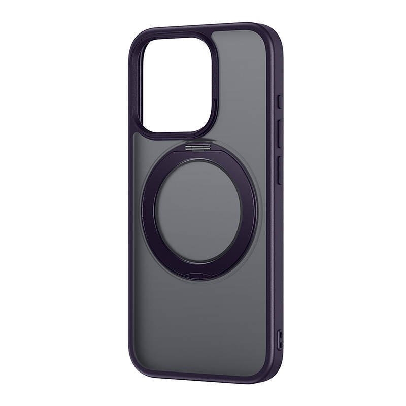Telefono dėklas Baseus SkyRing Magnetinis su stoveliu iP 14 Pro Max + grūdinto stiklo ir valymo rinkinys (purpurinis)