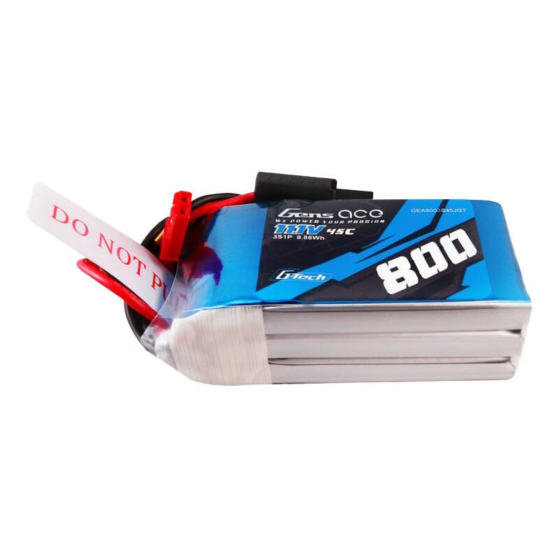 Gens ace G-Tech 800mAh 11,1V 45C 3S1P Lipo baterijos paketas su JST