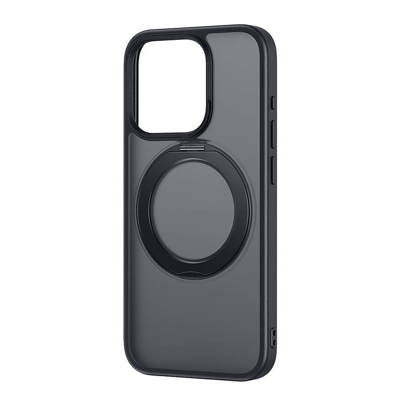 Telefono dėklas Baseus SkyRing Magnetinis su stoveliu iP 14 Pro Max + grūdinto stiklo ir valymo rinkinys (juodas)