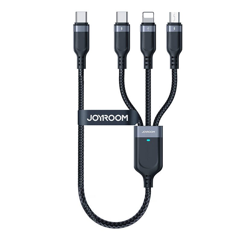 Daugiafunkcinis USB į USB-C 2x Lightning Micro Joyroom kabelis S-A18
