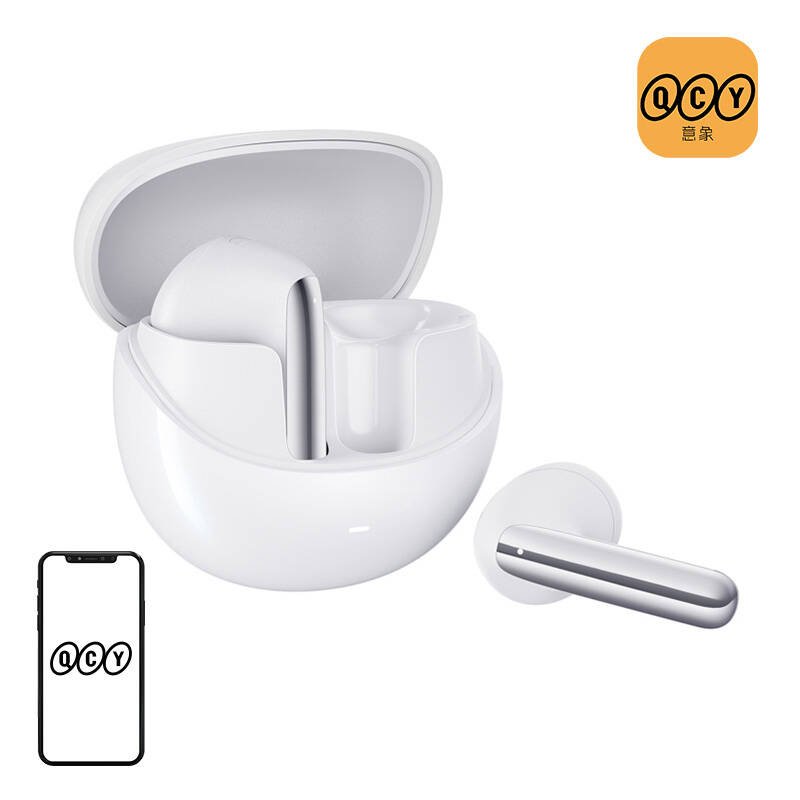 Ausinės TWS QCY AilyBuds Pro HT10 , ANC (baltos spalvos)