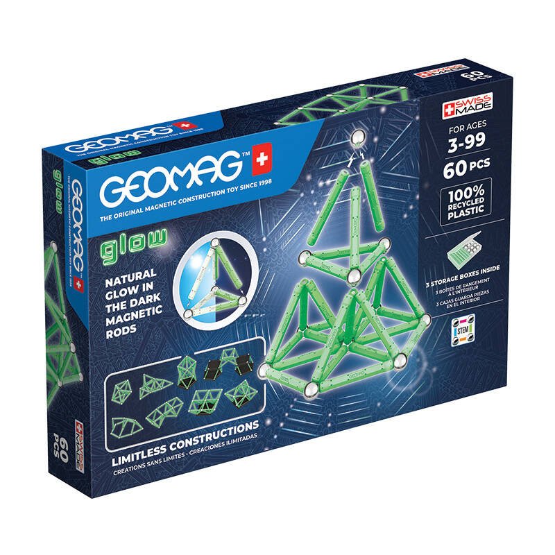 Švytinčios perdirbtos magnetinės plytos 60 vnt. GEOMAG GEO-338