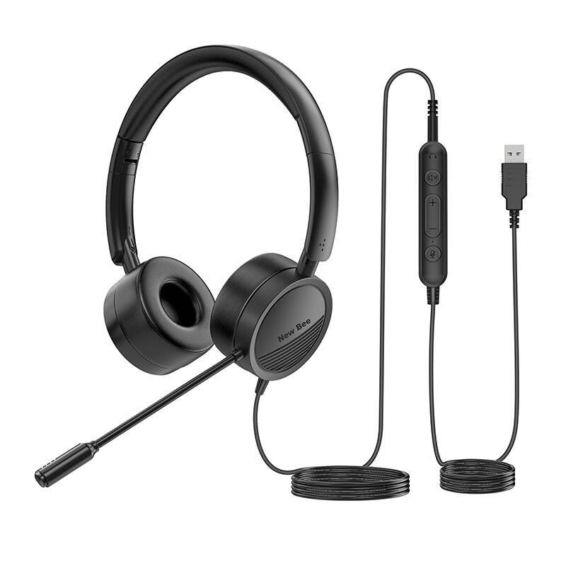 Laidinės ausinės su mikrofonu NewBee NB-H360 (juodos spalvos)